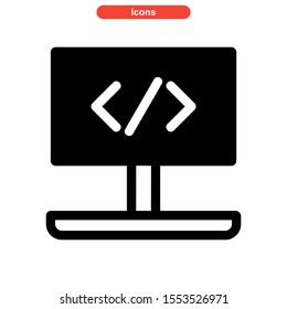 coding icon isolated sign symbol vector illustration - high quality black style vector icons
