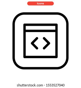 coding icon isolated sign symbol vector illustration - high quality black style vector icons
