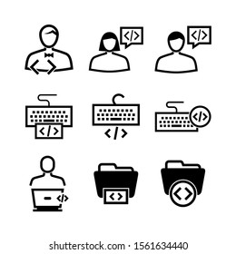 coding icon isolated sign symbol vector illustration - Collection of high quality black style vector icons
