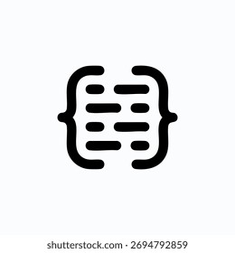 Coding icon logo flat vector design