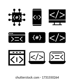 coding  icon or logo isolated sign symbol vector illustration - Collection of high quality black style vector icons

