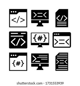 coding  icon or logo isolated sign symbol vector illustration - Collection of high quality black style vector icons
