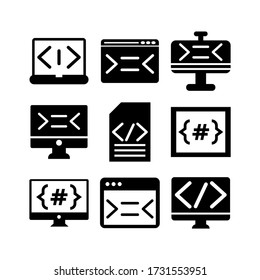 coding  icon or logo isolated sign symbol vector illustration - Collection of high quality black style vector icons

