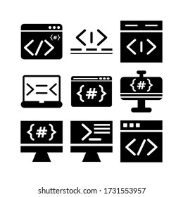 coding  icon or logo isolated sign symbol vector illustration - Collection of high quality black style vector icons
