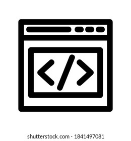 icono de codificación o logotipo símbolo de signo aislado ilustración vectorial - iconos vectoriales de estilo negro de alta calidad
