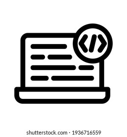 icono de codificación o logotipo símbolo de signo aislado ilustración vectorial - iconos vectoriales de estilo negro de alta calidad
