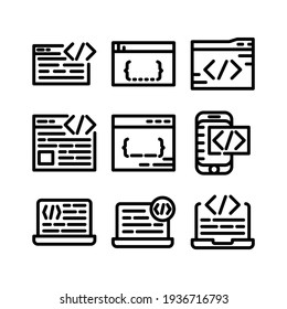 coding icon or logo isolated sign symbol vector illustration - Collection of high quality black style vector icons
