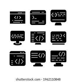 coding icon or logo isolated sign symbol vector illustration - Collection of high quality black style vector icons
