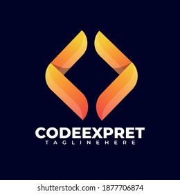 Coding Icon Logo Template Illustration Design