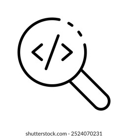 coding icon. Outline style design isolated on white background