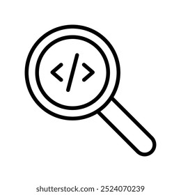 ícone de codificação. Design de estilo de estrutura de tópicos isolado no plano de fundo branco