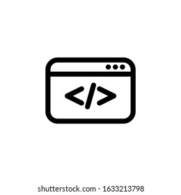 Coding Icon. Outline Style Minimalist, Modern, and Elegant SEO Search Engine Optimization Icon. Vector Logo Editable.