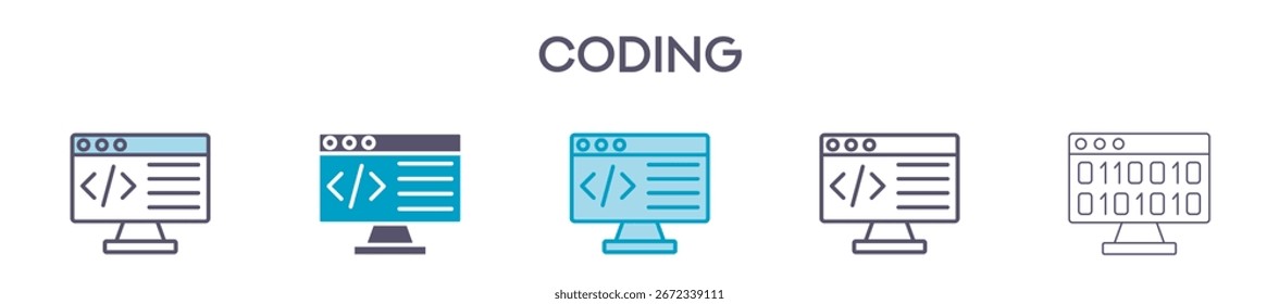 Coding Icon Pack For Graphic Design - Multiple Styles