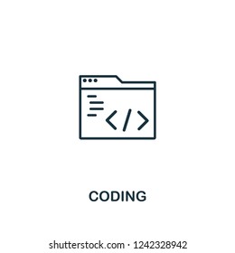Coding icon. Premium style design from design ui and ux collection. Pixel perfect coding icon for web design, apps, software, printing usage.