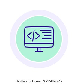 Ícone de codificação, programação, programação de computador, desenvolvimento de software, linguagem de codificação ícone de linha, ícone vetorial editável, pixel perfect, arquivo ai do ilustrador