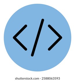 Coding Icon Programming and Development in Flat Line Color Style.