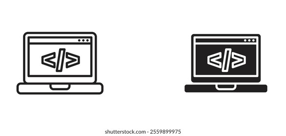 Coding Icon set in black color for ui designs