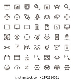 Coding icon set. Collection of high quality black outline logo for web site design and mobile apps. Vector illustration on a white background.
