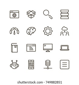 Coding icon set. Collection of high quality black outline logo for web site design and mobile apps. Vector illustration on a white background.