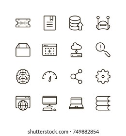 Coding icon set. Collection of high quality black outline logo for web site design and mobile apps. Vector illustration on a white background.