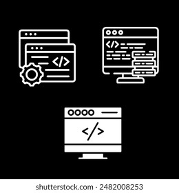 Coding icon set vector outline.