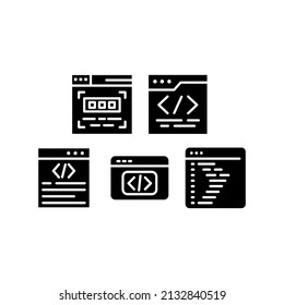Coding Icon Set Vector Symbol Design Illustration