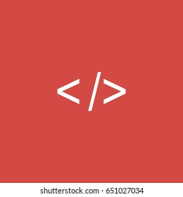 coding icon. sign design. red background