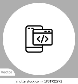Vector de signo de icono de codificación,Símbolo, ilustración de logotipo para web y móvil