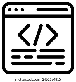 coding icon, simple vector design