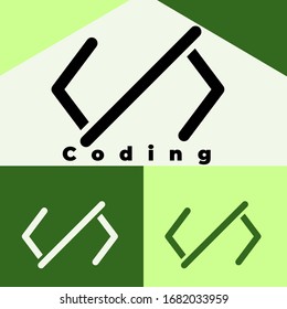 coding icon with style line