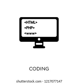 Coding icon. Coding symbol design from Programming collection. Simple element vector illustration on white background.