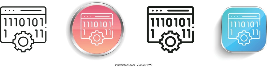 coding icon. Thin Linear, Regular and Button Style Design Isolated On White Background