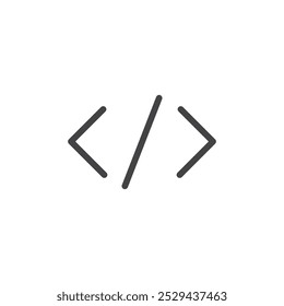Coding icon Thin outline art symbol