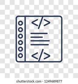 Coding icon. Trendy linear Coding logo concept on transparent background from Programming collection