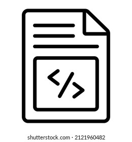 coding Icon. User interface Vector Illustration, As a Simple Vector Sign and Trendy Symbol in Line Art Style, for Design and Websites, or Mobile Apps,