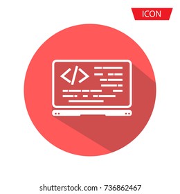 Coding icon vector, coding in computer isolated on background.