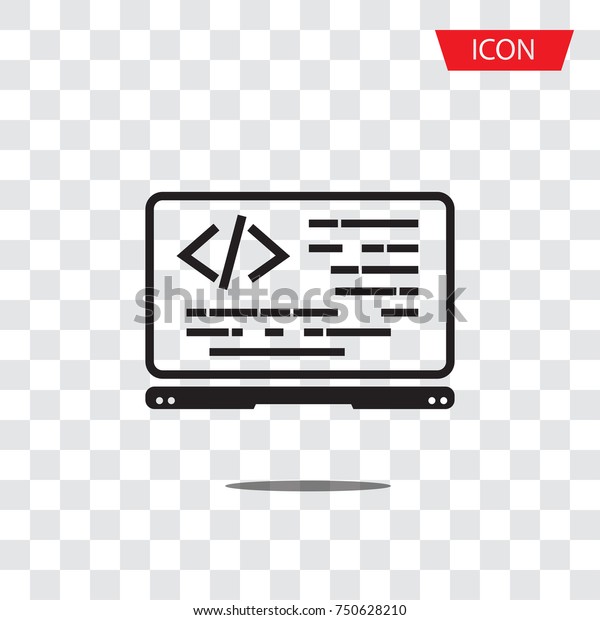 透明な背景にコンピュータでコーディングする コーディングアイコンのベクター画像 のベクター画像素材 ロイヤリティフリー