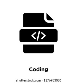 Coding icon vector isolated on white background, logo concept of Coding sign on transparent background, filled black symbol