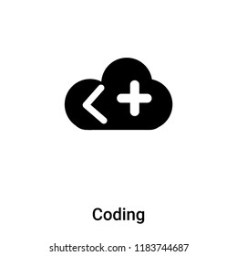 Coding icon vector isolated on white background, logo concept of Coding sign on transparent background, filled black symbol