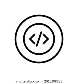 Coding icon vector line rounded style