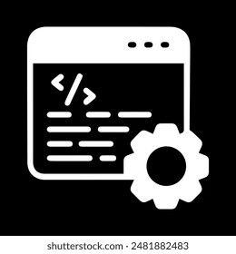 Coding icon vector outline, gear.