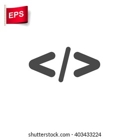 coding icon, vector programming symbol, isolated development sign