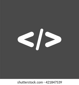 coding icon, vector programming symbol, isolated development sign