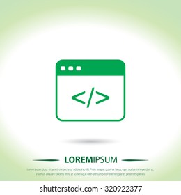 Coding icon for web and mobile