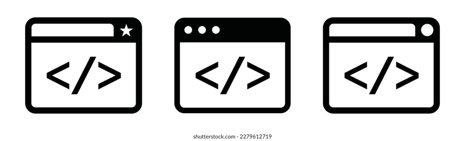 Coding Icon. Codierung von Webseiten Symbol, Vektorgrafik