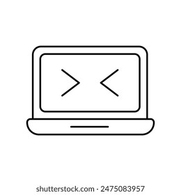 coding icon with white background vector stock illustration