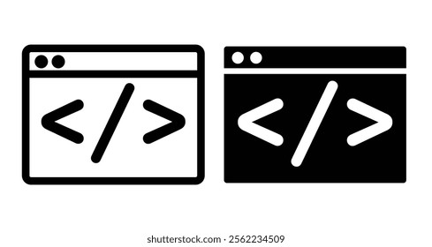 Coding Icons pack in outlined and flat versions
