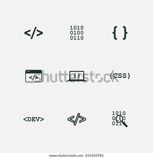 coding icons set\
vector