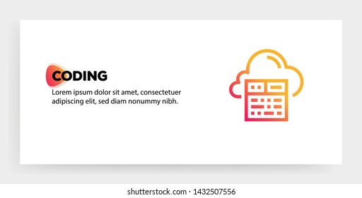 CODING AND ILLUSTRATION ICON CONCEPT