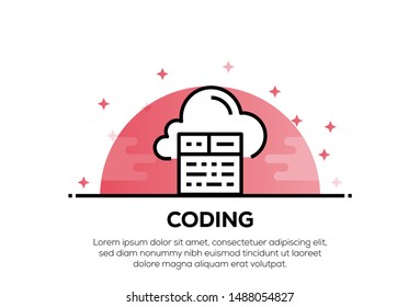 CODING AND ILLUSTRATION ICON CONCEPT